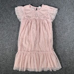 Baby Gap Girls Misty Rose Pink Tulle Ruffle Polka Dot Dress 5T Toddler 5 Years